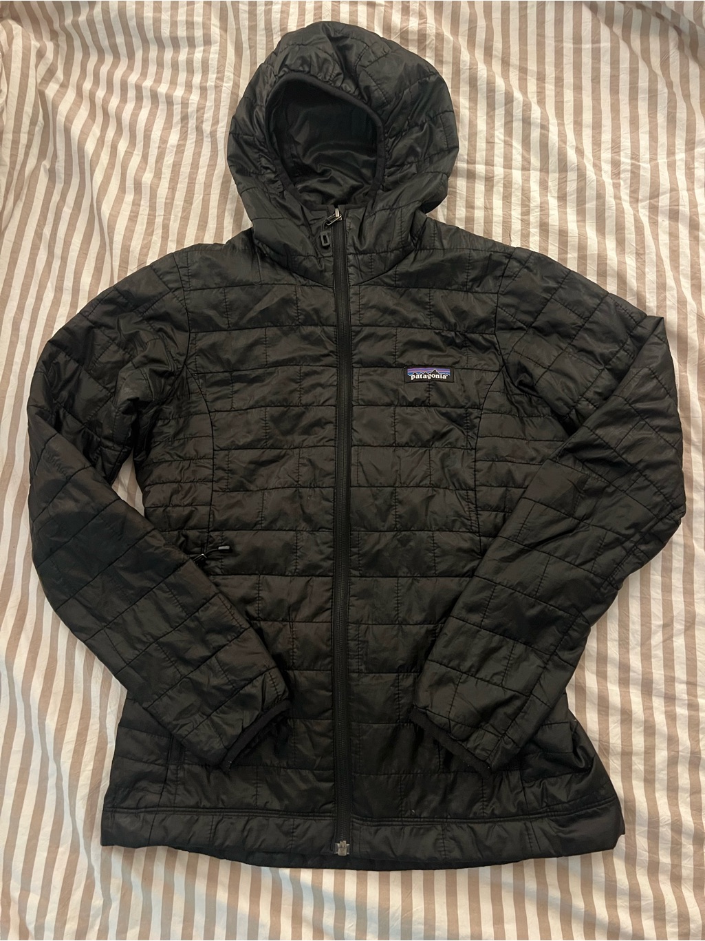 Patagonia Black Quilted Hooded Puffer Jacket - Women